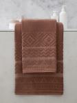 Махровое полотенце жаккардовое Соната беж- какао ПМА-6603 (118)