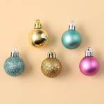 Ёлочные шары новогодние, на Новый год, пластик, d=3 см, 16 шт., цвет голубой, розовый и золотой