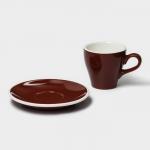 Кофейная пара фарфоровая Magistro Coffee time, 2 предмета: чашка 180 мл, блюдце d=14,5 см, цвет коричневый