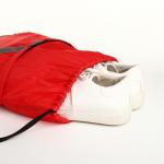 Мешок для обуви на шнурке, «ЗФТС», наружный карман, светоотражающая полоса, цвет красный
