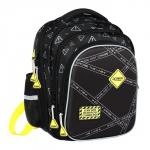 Рюкзак школьный 40х33х15см, эргономичная спинка, Across 410, черный/желтый