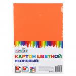 BY FLOMIK Картон цветной "Неоновый" А4, 250гр/м2, 5 цветов, в пакете