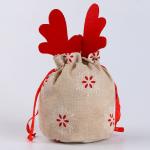 Мешок для подарков с рогами, р. 22 * 13 см