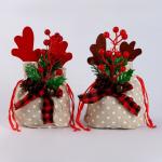 Мешок для подарков с рогами, 22 * 12 см, виды МИКС