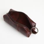 Ключница карманная на молнии, TEXTURA, длина 12,5 см, кольцо, цвет коричневый
