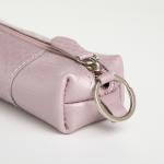 Ключница карманная на молнии, TEXTURA, длина 12,5 см, кольцо, цвет розовый