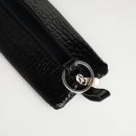 Ключница карманная на молнии, TEXTURA, длина 17 см, кольцо, цвет чёрный