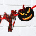 Гирлянда на ленте на Хэллоуин «Happy Halloween», кровавая тыква, длина 250 см.