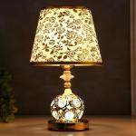 Лампа настольная с подсветкой LED  58081/1 E27 40Вт золото 20,5х20,5х35,5см RISALUX