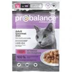 #(С)ProBalance 02PB314 Adult Gourmet Diet пауч д/кошек c телятиной и ягнёнком в желе 85 гр*28 15%