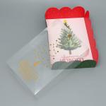 Коробка подарочная с PVC крышкой «Уютного нового года!», ёлочка, 20 х 30 х 8 см, Новый год
