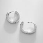 Серьги-кольца XUPING круг совершенство, цвет белый в серебре, d=1,5 см