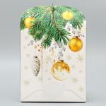 Складная коробка под маленький торт «С Новым годом», шары, 15 х 15 х 18 см, Новый год