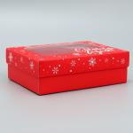 Коробка подарочная «С Новым годом», красная, 16.5 х 12.5 х 5 см, Новый год