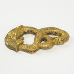 Панно с подвесом "Змея в цветке" старое золото, 12х7х1см