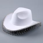 Шляпа со стразами, р. 56 см, цвет белый