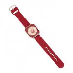 Часы наручные кварцевые женские, d-2 см, ремешок силикон l-25 см, красные