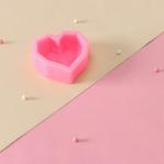 Молд Доляна «Сердце», силикон, 7,5_7,5_2,5 см, цвет розовый