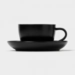 Набор керамический кофейный Magistro Carbon, 4 предмета: чашка 200 мл, блюдце d=14,5 см