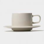 Набор керамический кофейный Magistro White gloss, 4 предмета: чашка 250 мл, блюдце d=15,5 см