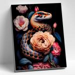 Картина по номерам 40х50 черный холст "Красота змеи" (27 цветов) BHR0589