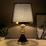 Настольная лампа Селеста E27 40Вт черно-золотой 25х25х42,5 см RISALUX