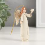 Сувенир полистоун подвеска "Ангел с птенчиком в руке" 4,5х4х10,5 см