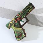 Сувенир деревянный пистолет «Дракон», длина 20 см.