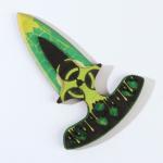 Сувенир деревянный нож тычковый «Зеленый яд», 10 х 14 см.