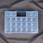 Бокс для хранения мелочей, со съёмными ячейками, 14 отделений, 28,2 * 19,5 * 5 см, цвет синий