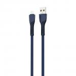 BY Кабель для зарядки Navy microUSB, 1м, Быстрая зарядка 3А, QC, PD 20W, тканевый, синий