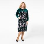 Платье, бархатное полотно, зеленый