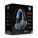 BY Наушники проводные с микрофоном игровые Bascinet USB 3,2 м, синяя подсветка