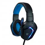 BY Наушники проводные с микрофоном игровые Bascinet USB 3,2 м, синяя подсветка