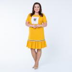 Платье, текстиль, желтый