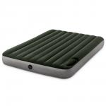 INTEX Кровать надувная DOWNY BED, (fiber-tech) встроенный ножной насос, 152x203x25см, ПВХ, 64763