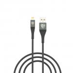BY Кабель для зарядки Shark iP, Быстрая зарядка 2.4А, 12W, тканевый, cерый, штекер металл