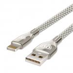 BY Кабель для зарядки КРИСТАЛЛЫ iP, 1м, Быстрая зарядка 2.4А, 12W, серебро