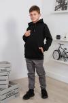 ТДУ-002 Худи-2 черн Толстовка для мальчиков (122-140)