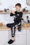 ПДМ-022 Милк-3 Small черн Пижама для мальчиков (104-134)