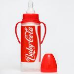 Бутылочка для кормления Baby Cola, 250 мл., классическое горло, от 3 мес, цилиндр, с ручками