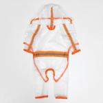 Дождевик-комбинезон для собак, р-р XL (ДС 38, ОГ 52 см, вес 12-16 кг), прозрачный-оранжев