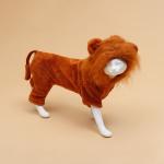 Комбинезон для животных "Лев", размер M (ДС 30, ОГ 40, ОШ 28 см),коричневый