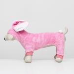 Комбинезон "Зайка" с капюшоном, размер XS (ДС 20 см, ОГ 30 см, ОШ 20 см), розовый