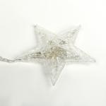 Гирлянда «Бахрома» 2.4 ? 0.9 м с насадками «Звёзды», IP20, прозрачная нить, 138 LED, свечение тёплое белое, 8 режимов, 220 В