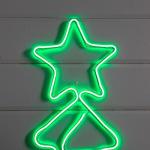 Неоновая фигура «Ёлочка», 47 ? 77 см, 480 LED, 220 В, свечение зелёное