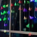 Гирлянда «Бахрома» 1.8 ? 0.5 м с насадками «Ёлки», IP20, прозрачная нить, 48 LED, свечение мульти (RG/RB), мигание, 220 В