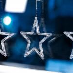 Гирлянда «Бахрома» 2.4 ? 0.9 м с насадками «Звёзды», IP20, прозрачная нить, 138 LED, свечение белое, 8 режимов, 220 В