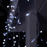 Гирлянда «Бахрома» 3 ? 0.6 м, IP44, УМС, прозрачная нить, 160 LED, свечение белое, 220 В