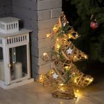 Светодиодная фигура «Ёлка» 38 ? 55 ? 13 см, металл, текстиль, батарейки ААх2 (не в комплекте), свечение тёплое белое